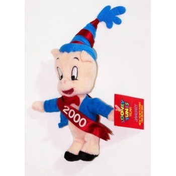 A Looney Tunes Year: 7" New Year's Porky Mini Bean Bag (January 2000)