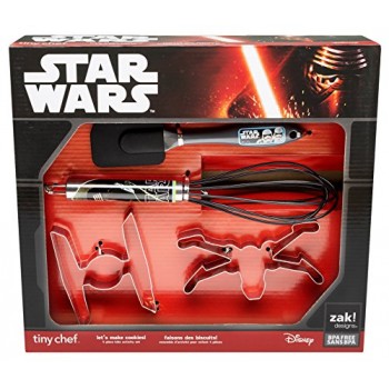 Zak! Designs Tiny Chef Cookie Baking Set Featuring Graphics from Star Wars The Force Awakens, Includes 2 Cookie Cutters, Whisk and Spatula, BPA-fre...